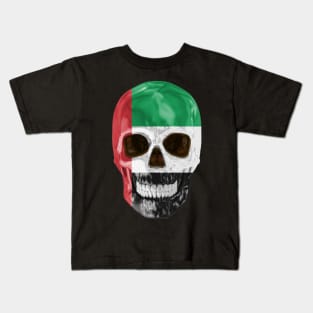 United Arab Emirates Flag Skull - Gift for Emirati With Roots From United Arab Emirates Kids T-Shirt